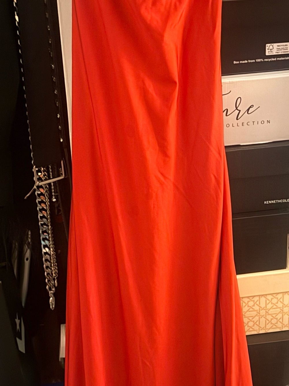 B Darlin Vibrant Red Maxi Slip Dress